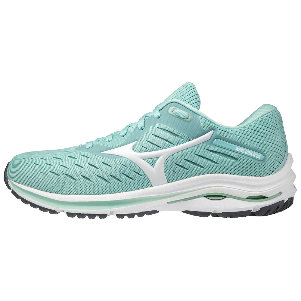 Mizuno Women's Wave Rider 24 Running Shoes Turquoise/white (J1GD200301-QLW)